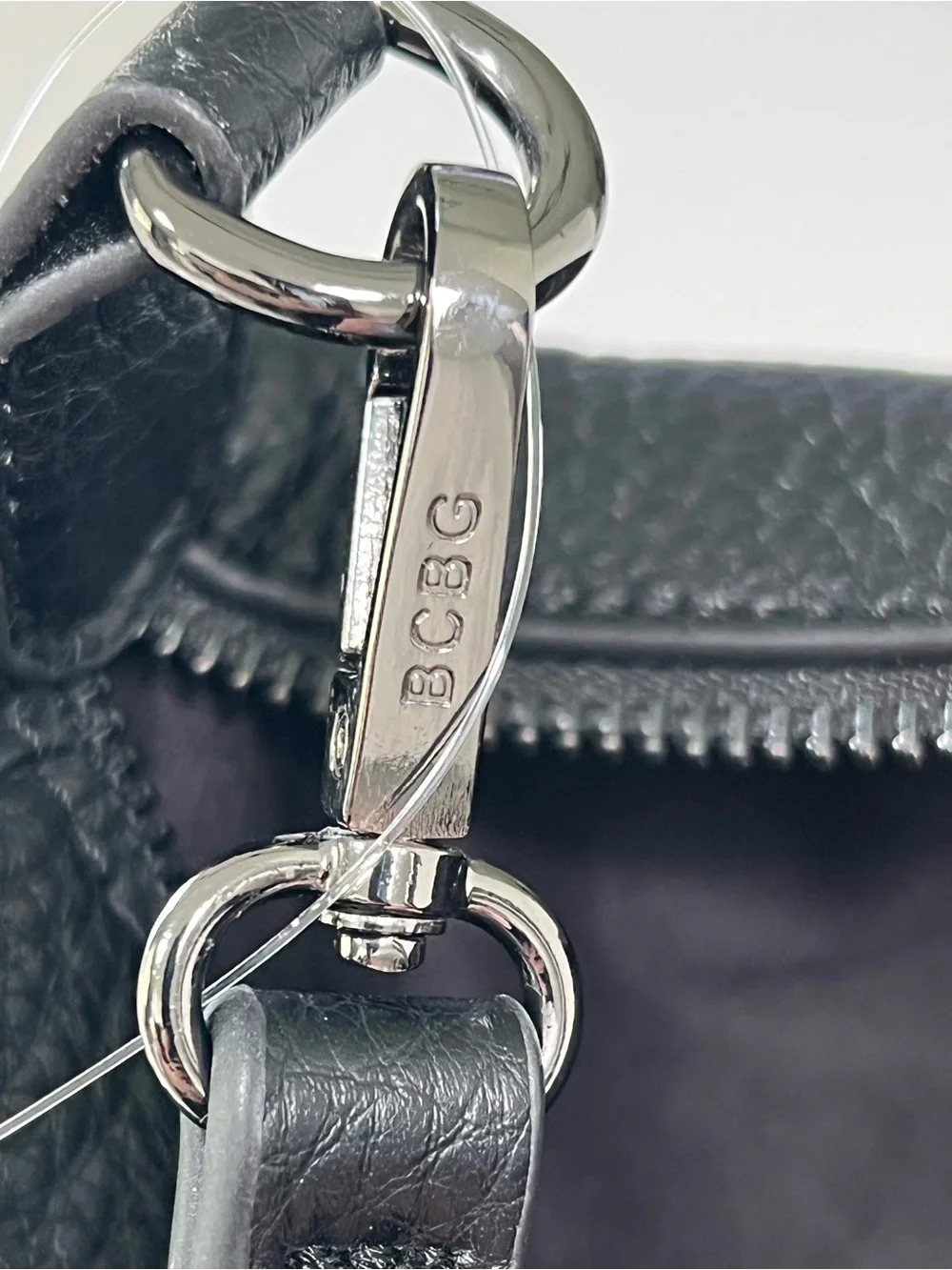 BCBG Black & Gunmetal Large Hobo Bag NWT